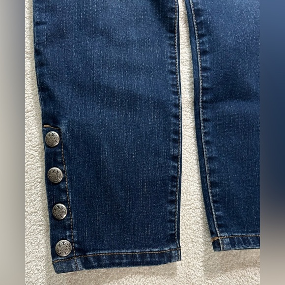 SALE! Nicole Miller SOHO High Rise Ankle Buttons Skinny Jeans Size 8 in EUC - Picture 3 of 14